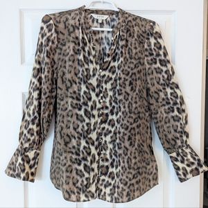 Joie, leopard print silk blouse Joie